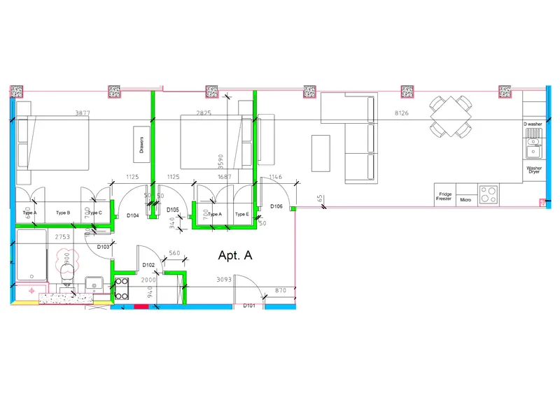 Apartment A floor plan, Vertex Teesside