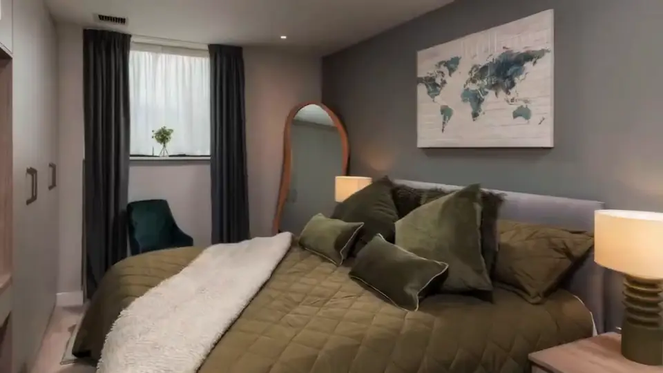 Bedroom inside a Vertex apartment